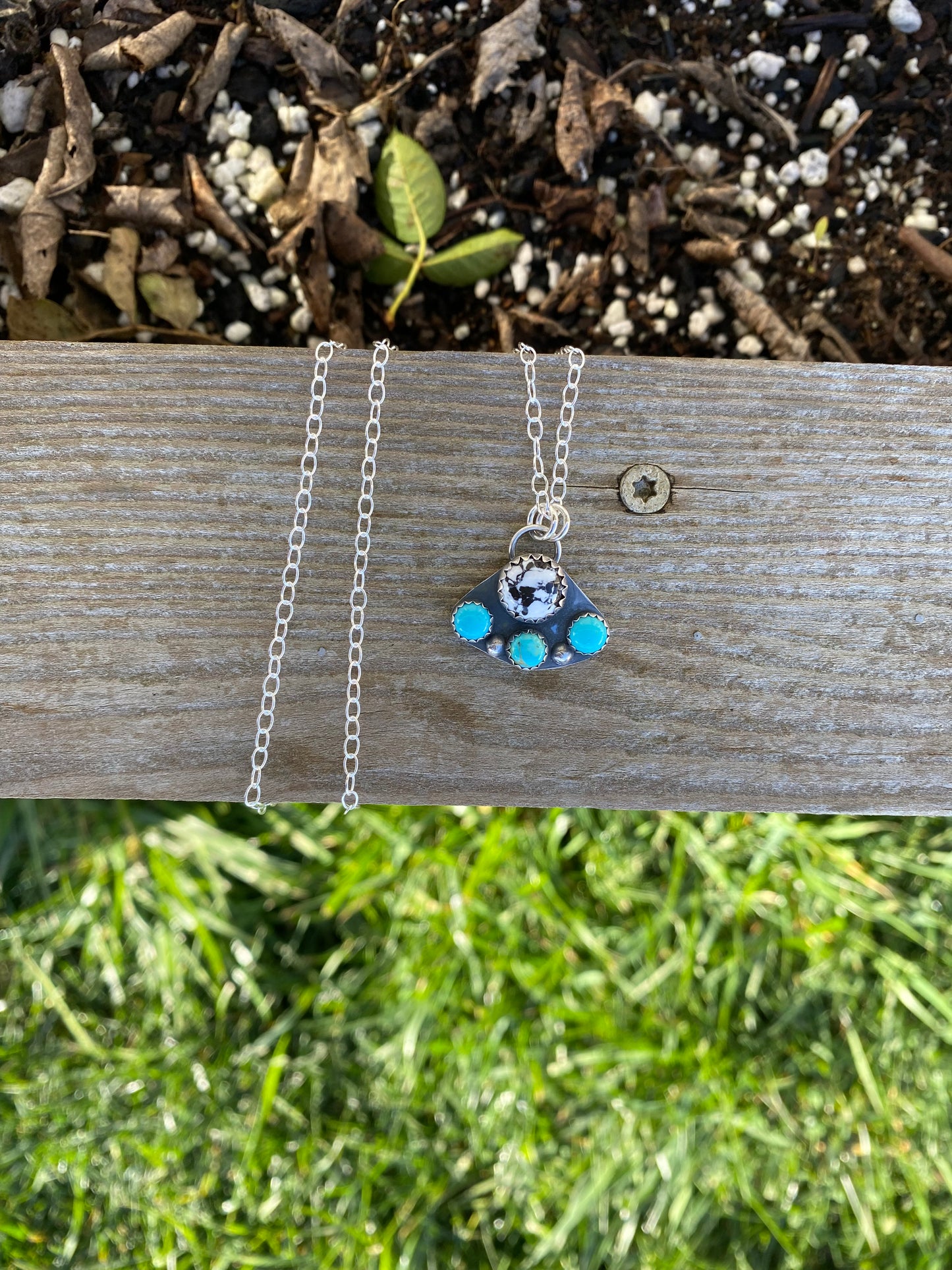 White Buffalo with Turquoise Necklace