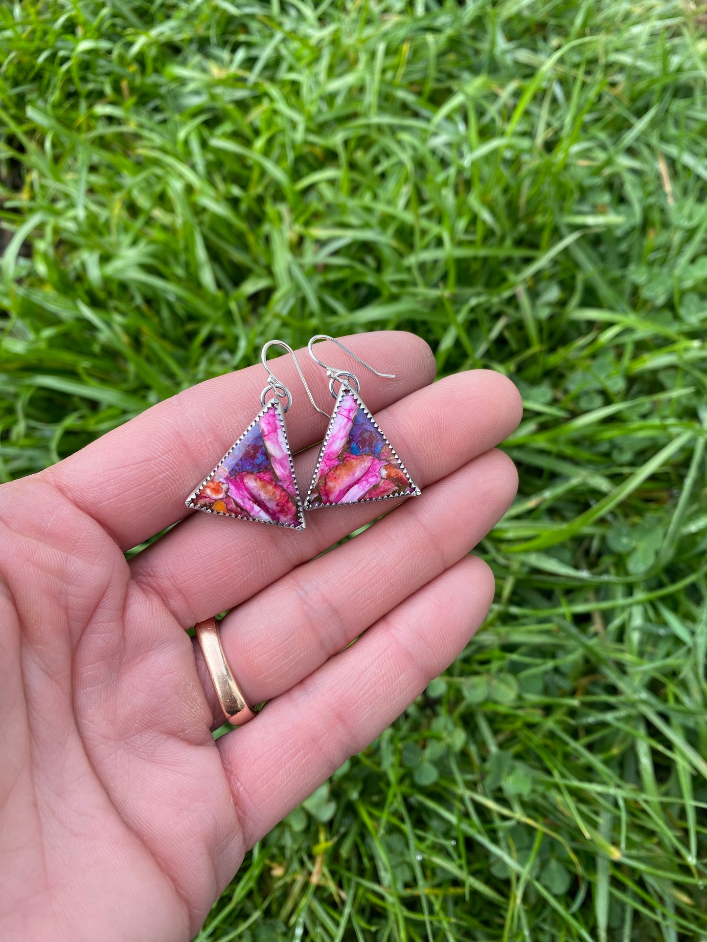 Pink Mojave Kingman Spiny Oyster Composite Dangles