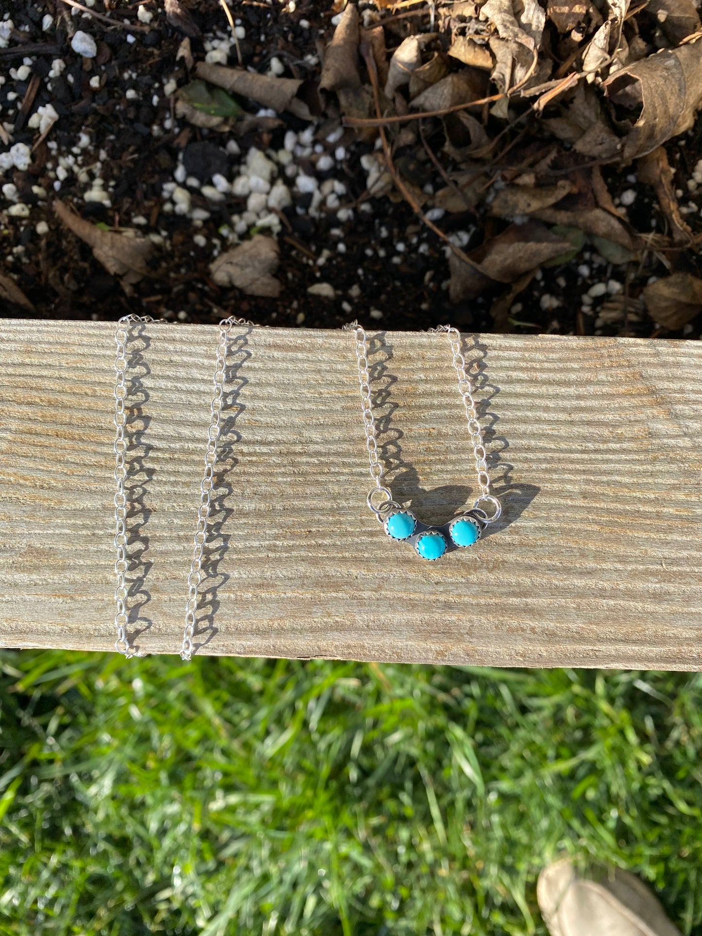 3 Stone Turquoise Necklace