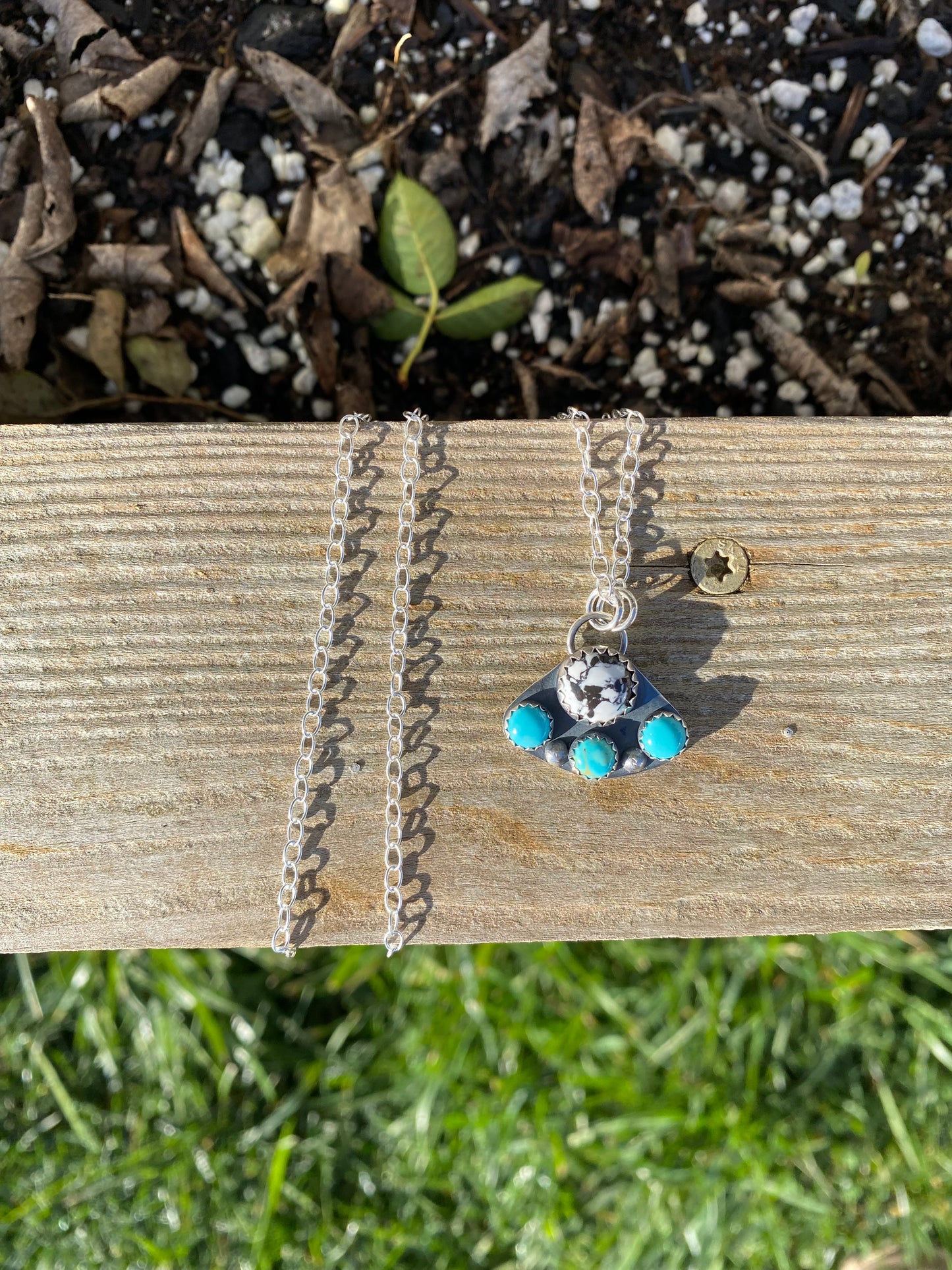 White Buffalo with Turquoise Necklace