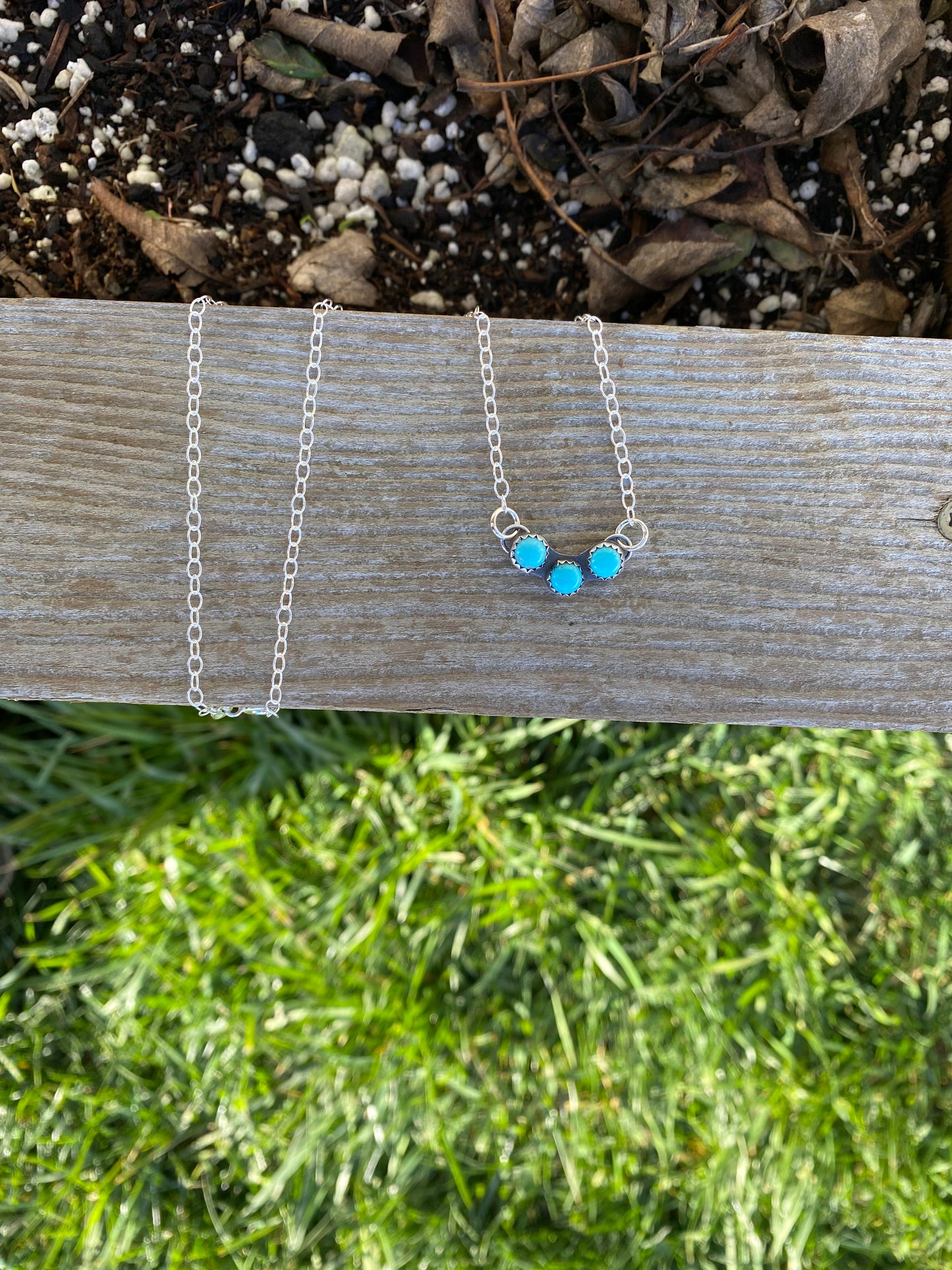 3 Stone Turquoise Necklace